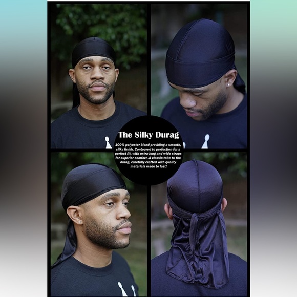 Wayvee Crowns 2Pack Premium Durags for Men Waves | 1 Velvet Durag | 1 Silk Durag - Picture 1 of 4
